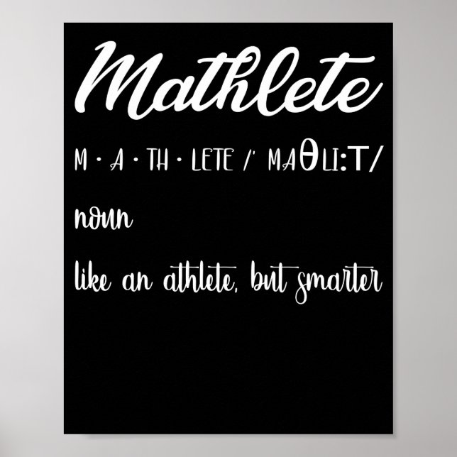 Póster Mathlete Definition Math Nerd Geek (Frente)