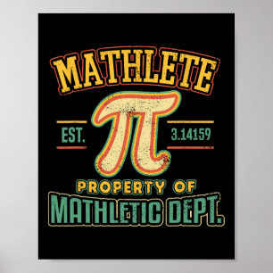 Póster Mathlete Mathletic Department Pi 3.14 Math Calculu