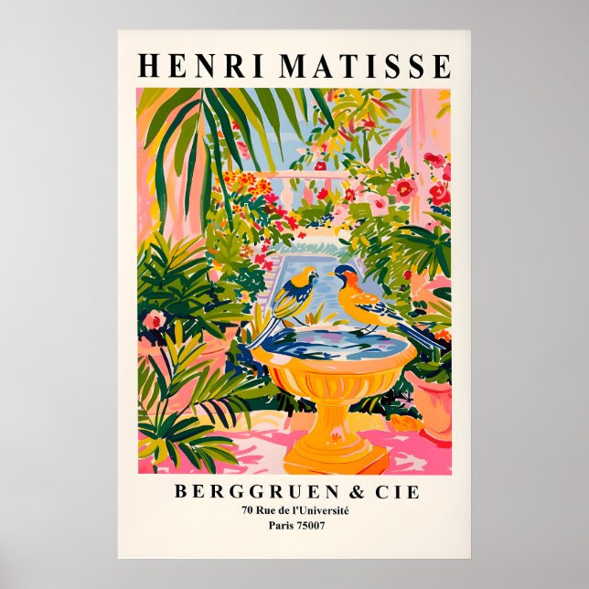 Póster Matisse Art Print Songbirds in Bird Bath (Frente)