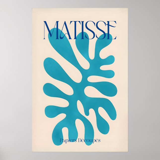Póster Matisse Azul Cian Forma Abstracta Papiers Découpés (Frente)