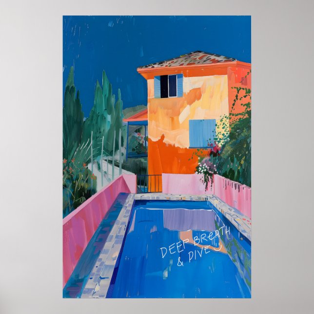 Póster Matisse Inspired Mediterranean Pool Art Print Bold (Frente)