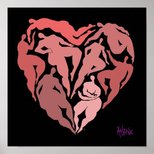 Póster Matisse inspiró figuras en forma del corazón
