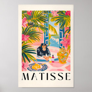 Póster Matisse Print, Chimpancé En Bathtub Poster diverti