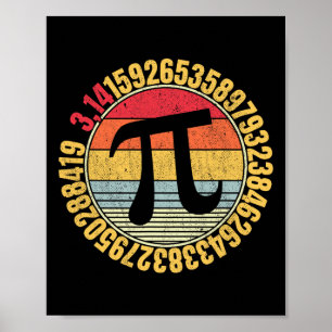 Póster Matleta de símbolos de Nerdy Math Pi