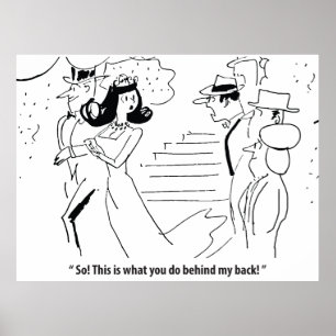 Póster Matrimonio a sus espaldas, humorístico