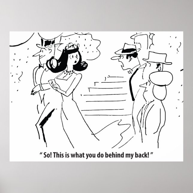 Póster Matrimonio a sus espaldas, humorístico (Frente)