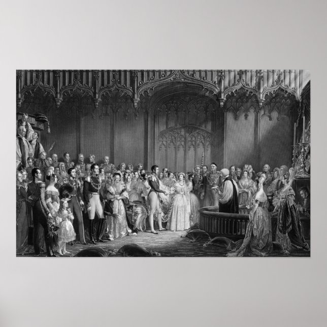Póster Matrimonio de la Reina Victoria y el Príncipe Albe (Frente)