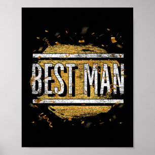 Póster Matrimonio del mejor hombre groomsmen Boda del par