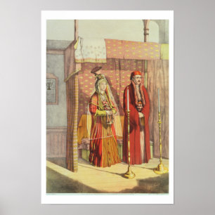 Póster Matrimonio judío, grabado por Charles Parsons, 18 