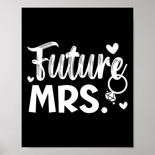 Póster Matrimonio recién casado en el día de la novia y e (Frente)