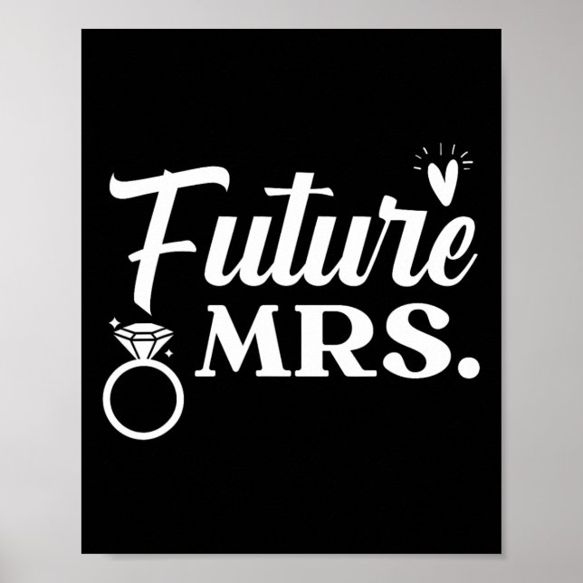 Póster Matrimonio recién casado en el día de la novia y e (Frente)