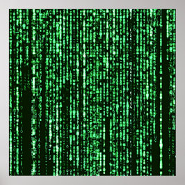 Póster Matrix code Be a warrior againt the system 