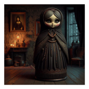 Póster Matryoshka gótico