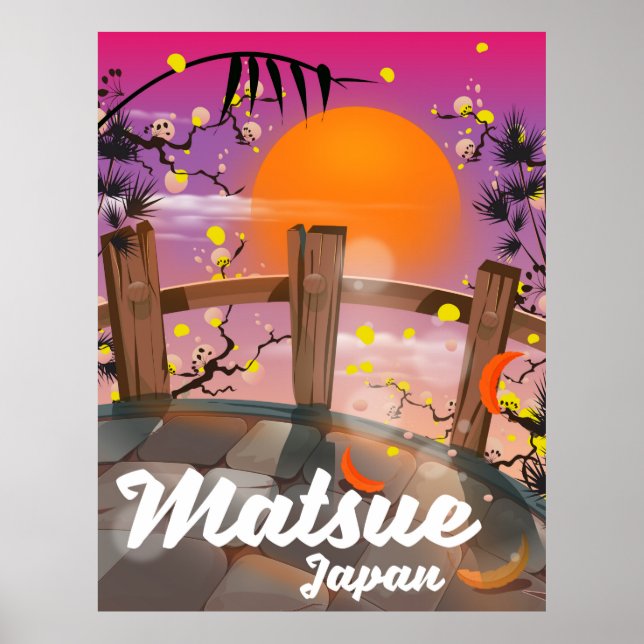 Póster Matsue a un poster de flores japonés. (Frente)