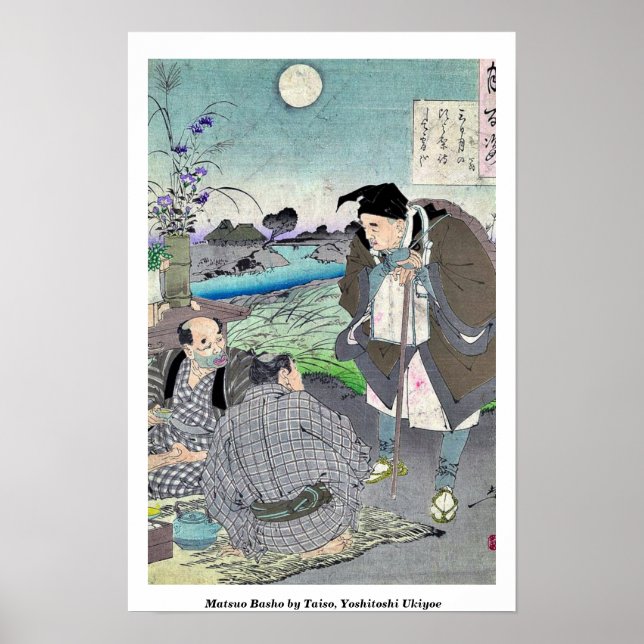Póster Matsuo Basho por Taiso, Yoshitoshi Ukiyoe (Frente)