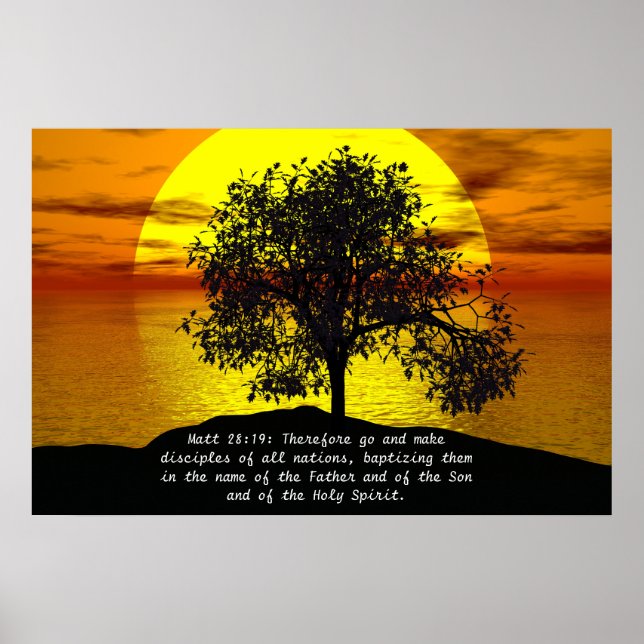 Póster Matt 28:19 Por tanto, ve y haz discípulos (Frente)