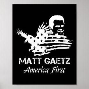 Póster Matt Gaetz Face American Flag Eagle Trump 2024 Est