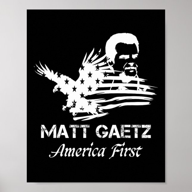 Póster Matt Gaetz Face American Flag Eagle Trump 2024 Est (Frente)