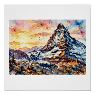 Póster Matterhorn al amanecer, 