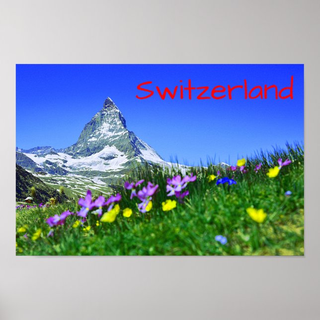 Póster Matterhorn de Suiza escénica (Frente)