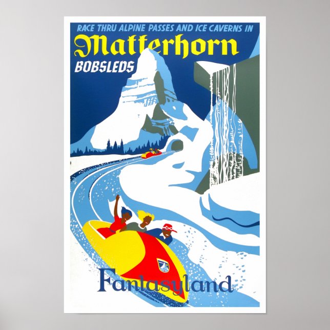 Póster Matterhorn Suiza Poster de viajes vintage (Frente)