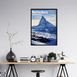 Póster Matterhorn vintage, Suiza