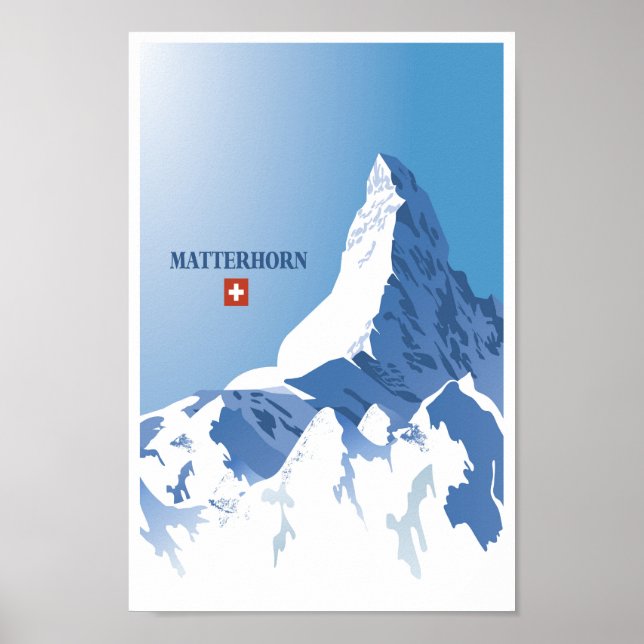 Póster Matterhorn, Zermatt, Suiza, Ski (Frente)