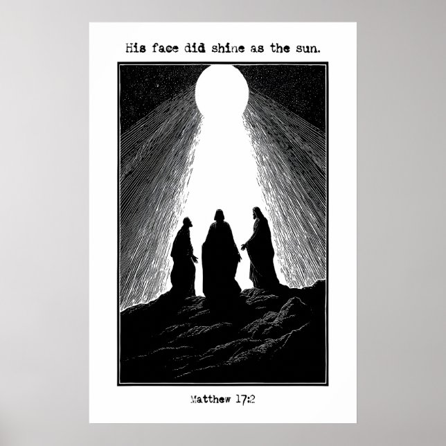 Póster Matthew 17 2 Transfiguration Art Print His Face (Frente)