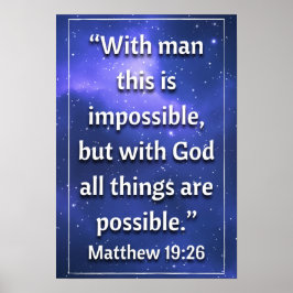 Póster Matthew 19:26 poster