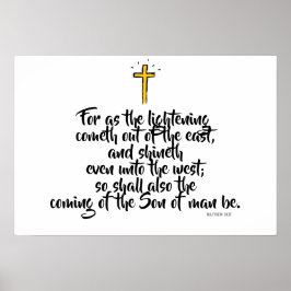 Póster MATTHEW 24:27 "Porque mientras viene el rayo..."