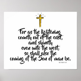 Póster MATTHEW 24:27 "Porque mientras viene el rayo..."