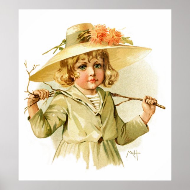 Póster Maud Humphrey: Chica de invierno con sucursal (Frente)