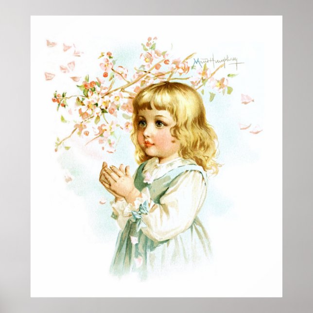 Póster Maud Humphrey: Chica de primavera bajo el árbol de (Frente)