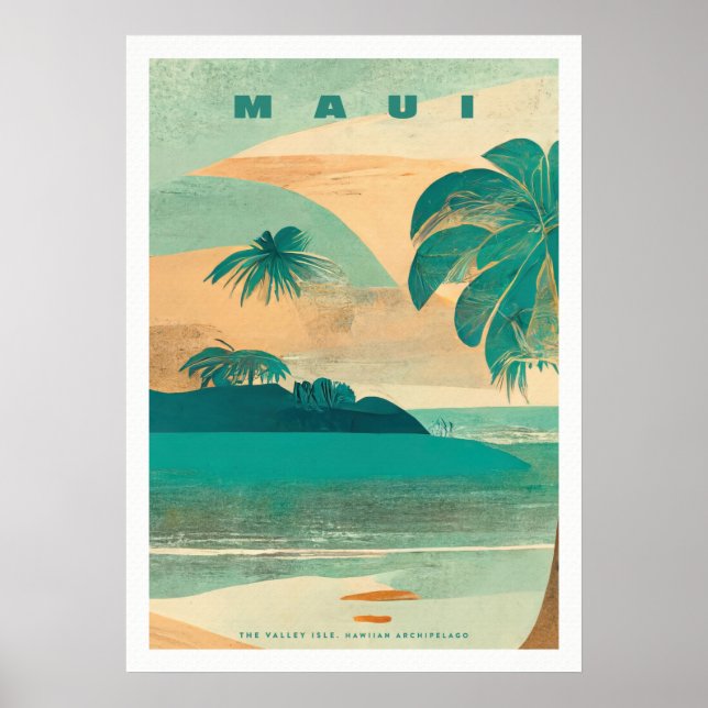 Póster Maui de Isla Tropical (Frente)