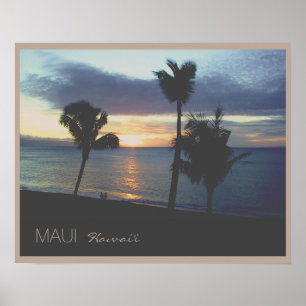 Póster Maui Hawaii Sunset