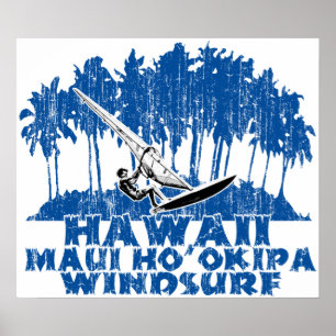 Póster Maui Ho'okipa windsurfing
