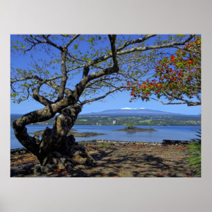 PÓSTER MAUNA KEA SOBRE LA BAHÍA DE HILO