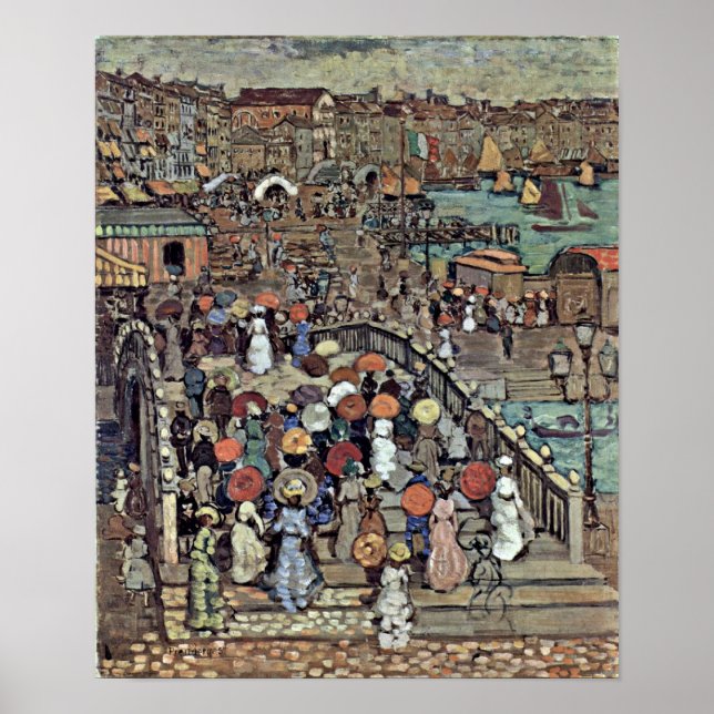 Póster Maurice Brazil Prendergast - Ponte della Paglia (Frente)