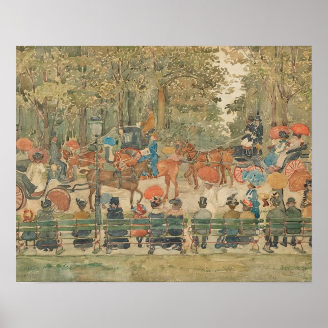 Póster Maurice Prendergast - Central Park, 1901 (Frente)