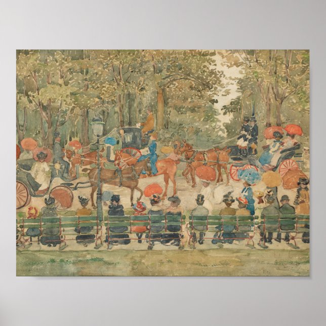 Póster Maurice Prendergast - Central Park, 1901 (Frente)