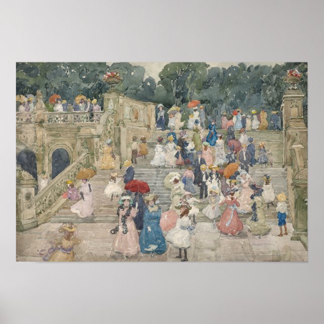 Póster Maurice Prendergast - The Terrace Bridge, Central (Frente)