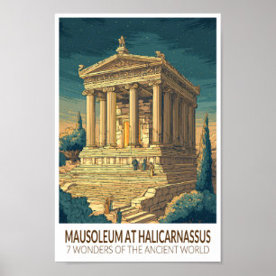 Póster Mausoleo de Halicarnaso 7 Maravillas del Mundo