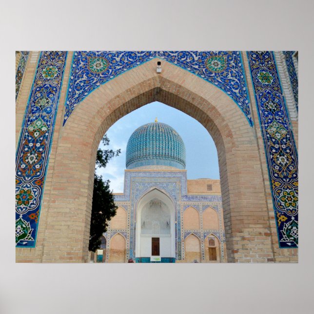 Póster Mausoleo de Timur en Samarcanda, Uzbekistán (Frente)