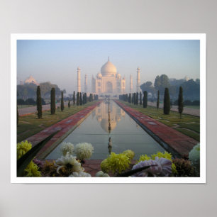 Póster Mausoleo Taj Mahal al amanecer