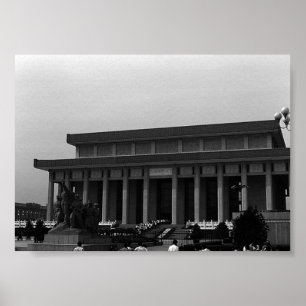Póster Mausoleo Vintage China Pekín Mao Tse Tung
