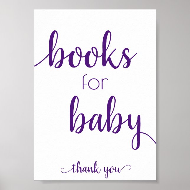 Póster Mauve Baby Shower | Polvorientos Rosas de libros r (Frente)