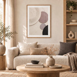 Póster Mauve Balance | Minimal Abstract Plaster Art Print