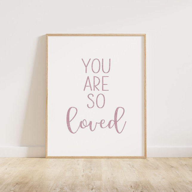 Póster Mauve, Eres Tan Amado. (You Are So Loved typography quote print in mauve.)