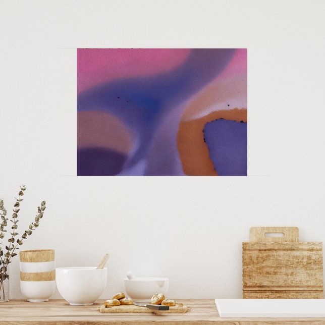Póster “Mauve Mirage Flow”  –  Rosa Azul Melocotón Abstra (Cocina)
