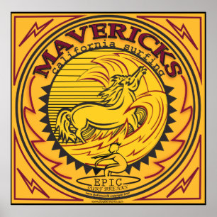 PÓSTER MAVERICIOS CALIFORNIA SURFBREAK SURFING